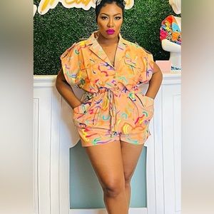 Multi Color Camo Romper